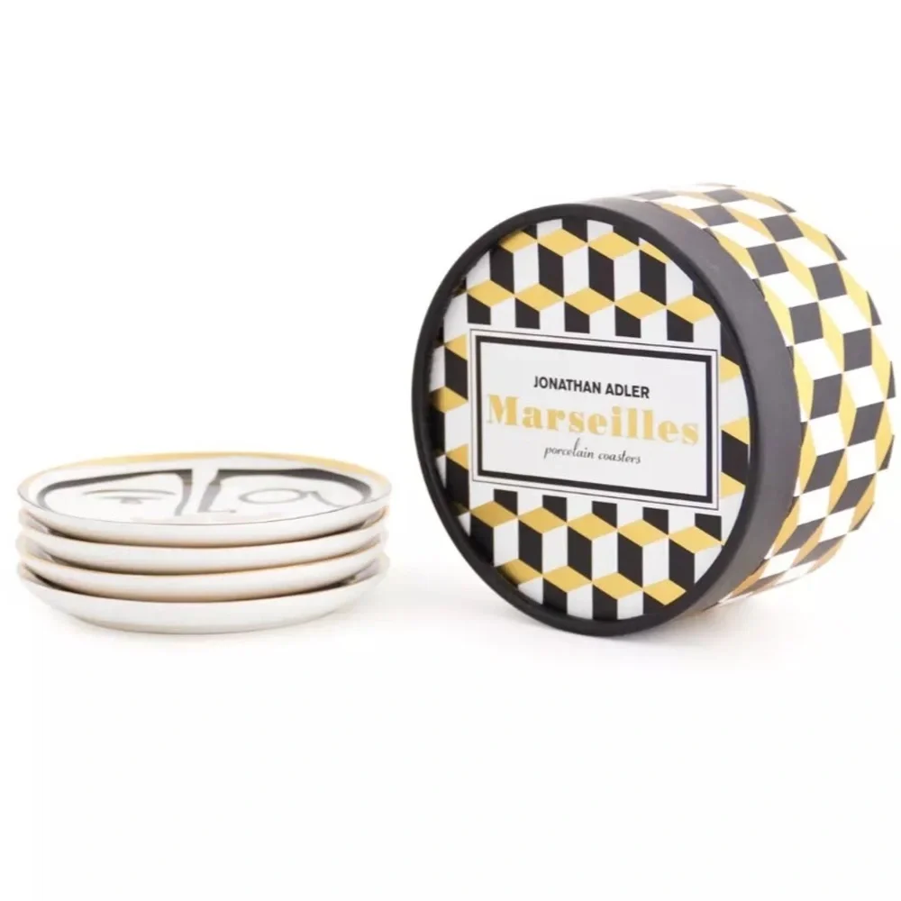 Jonathan Adler Marseilles Coasters Set of 4 Discontinued OS